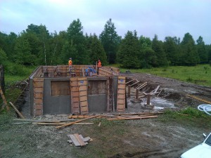 Wall Forms coming off!