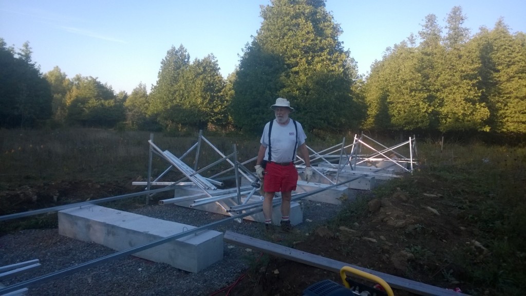 Uncle Paul assembling solar racks
