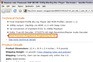 Panasonic Blu-Ray Listing