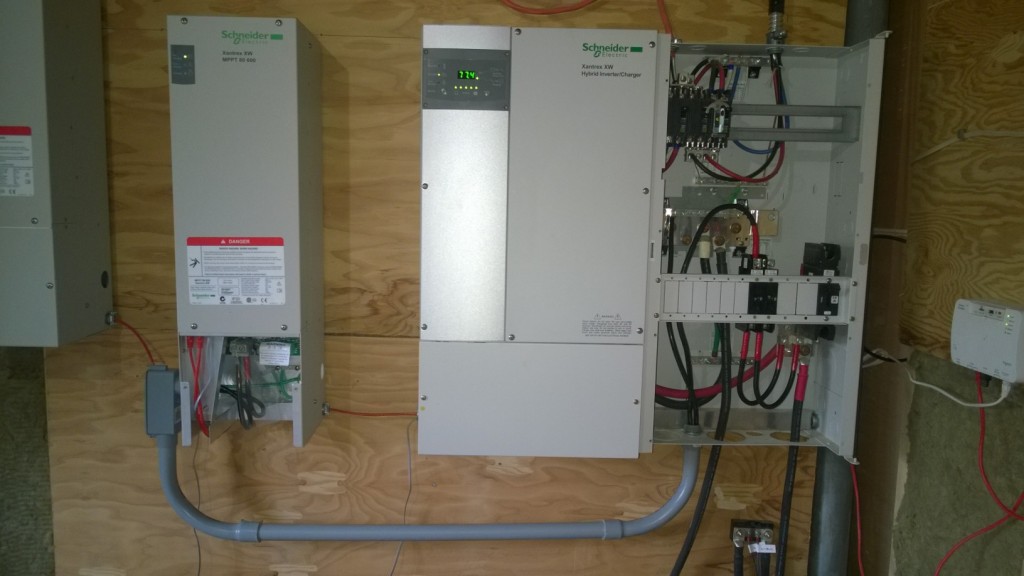 First charge controller wired into distribution panel